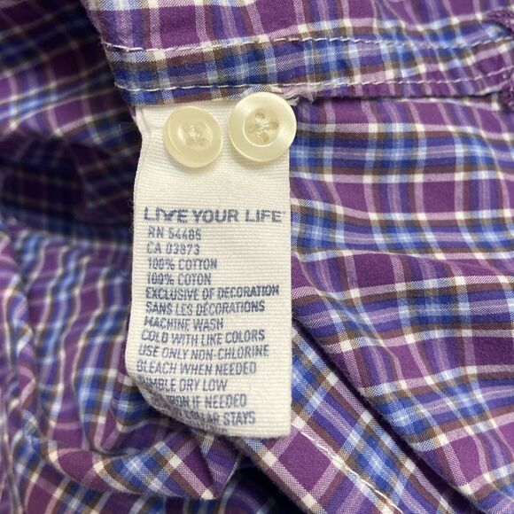 American Eagle Outfitters Long Sleeve Button Front Blouse Womens  Size 8 Purple - Picture 7 of 8